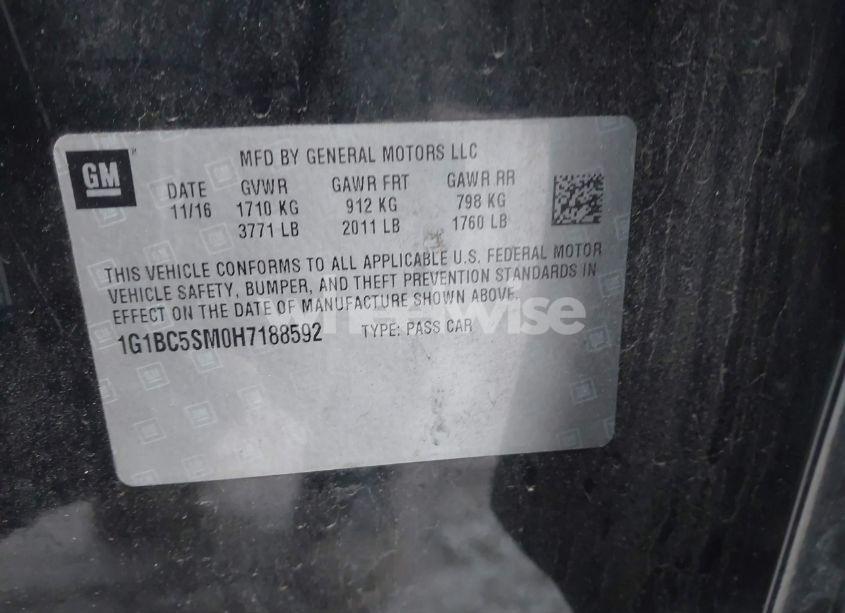 Photo 9 of 2017 Chevrolet Cruze LS AUTO (VIN 1G1BC5SM0H7188592)