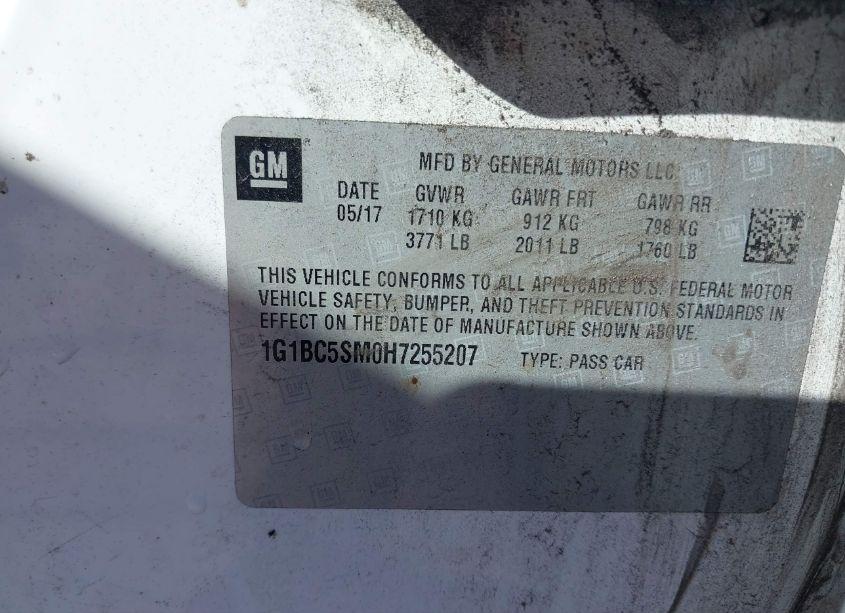 Photo 9 of 2017 Chevrolet Cruze LS AUTO (VIN 1G1BC5SM0H7255207)