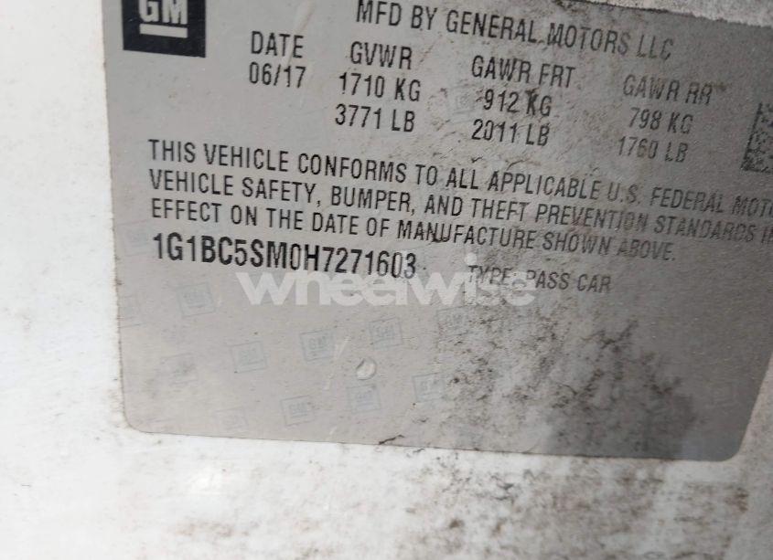 Photo 9 of 2017 Chevrolet Cruze LS AUTO (VIN 1G1BC5SM0H7271603)