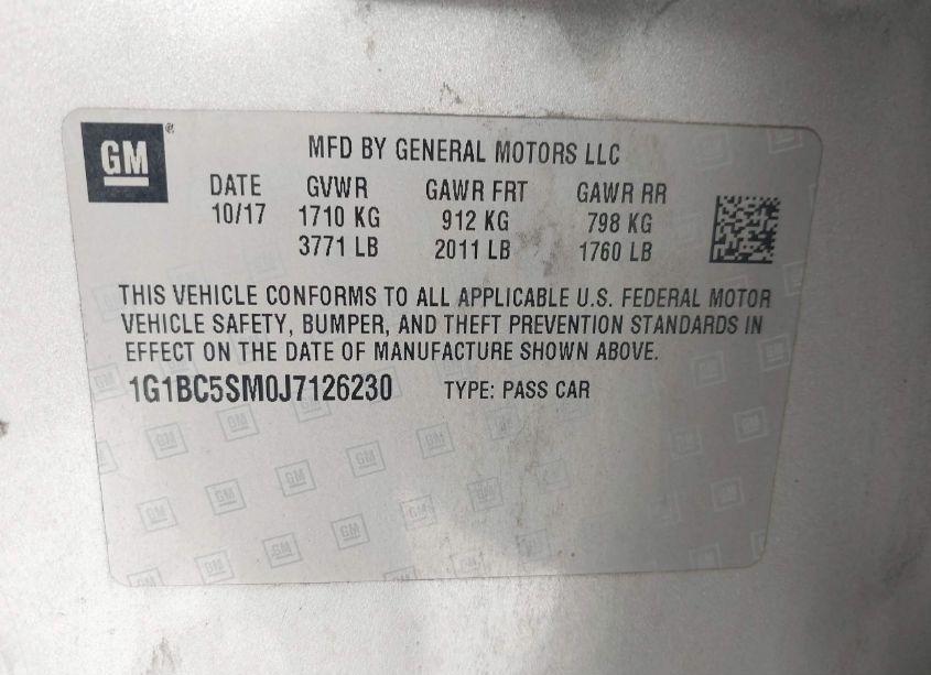 Photo 9 of 2018 Chevrolet Cruze LS AUTO (VIN 1G1BC5SM0J7126230)