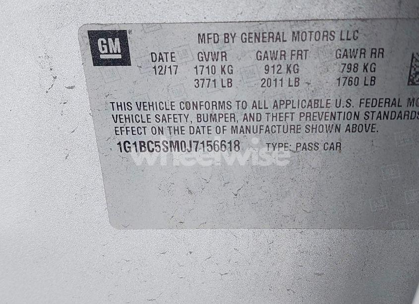 Photo 9 of 2018 Chevrolet Cruze LS AUTO (VIN 1G1BC5SM0J7156618)