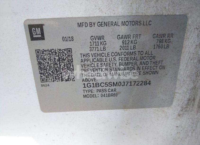 Photo 9 of 2018 Chevrolet Cruze LS AUTO (VIN 1G1BC5SM0J7172284)