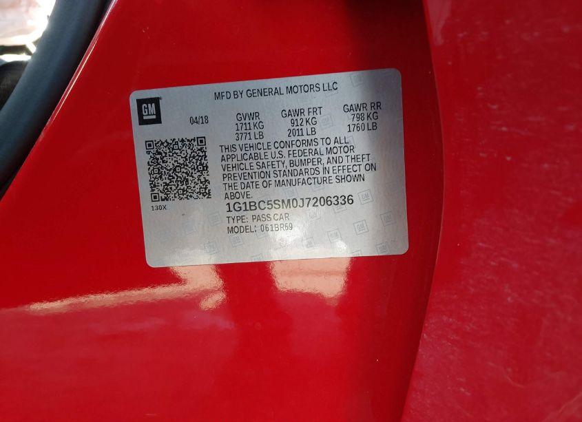 Photo 9 of 2018 Chevrolet Cruze LS AUTO (VIN 1G1BC5SM0J7206336)