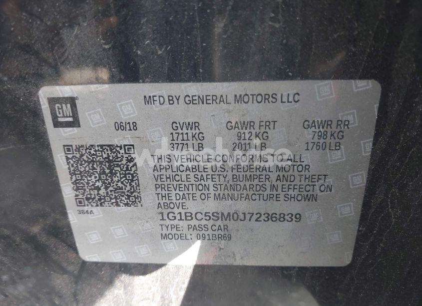 Photo 9 of 2018 Chevrolet Cruze LS AUTO (VIN 1G1BC5SM0J7236839)