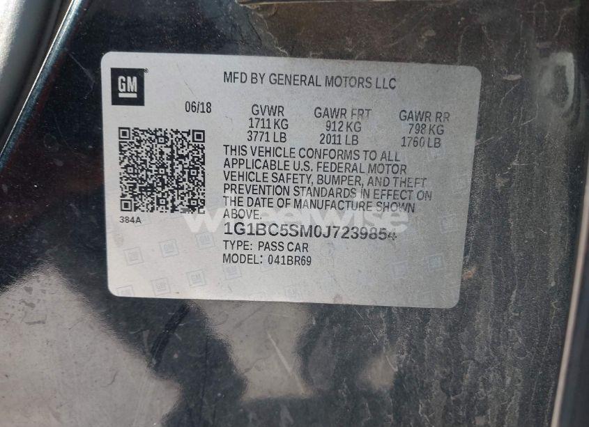 Photo 9 of 2018 Chevrolet Cruze LS AUTO (VIN 1G1BC5SM0J7239854)