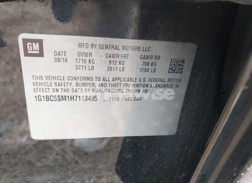 Photo 9 of 2017 Chevrolet Cruze LS AUTO (VIN 1G1BC5SM1H7113495)