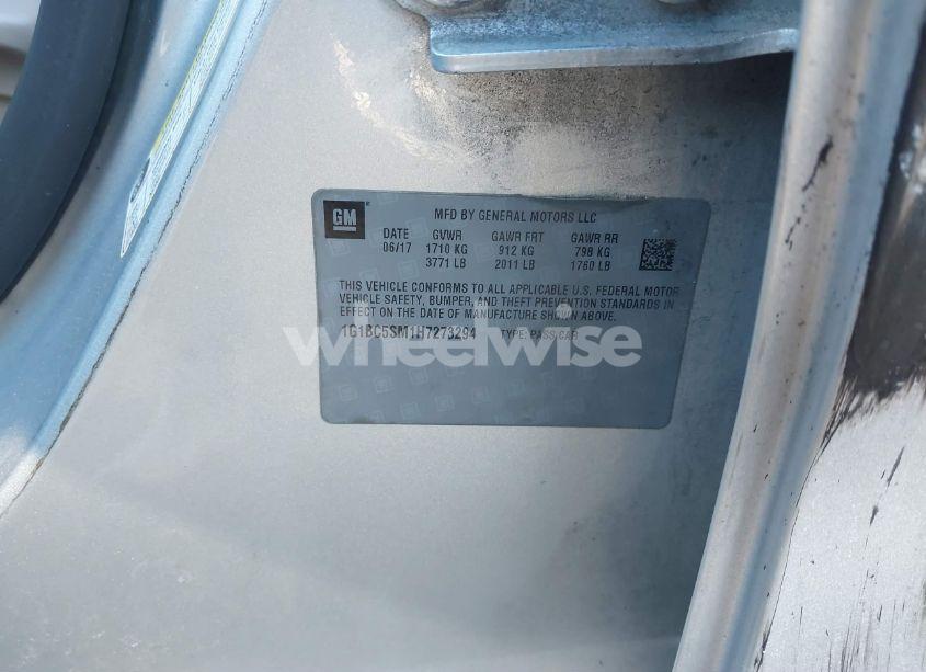 Photo 9 of 2017 Chevrolet Cruze LS AUTO (VIN 1G1BC5SM1H7273294)