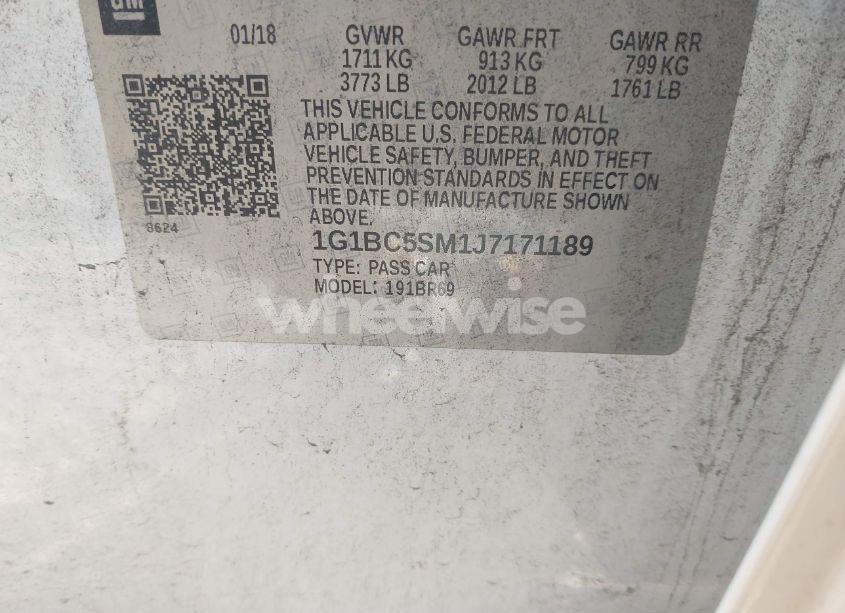 Photo 9 of 2018 Chevrolet Cruze LS AUTO (VIN 1G1BC5SM1J7171189)