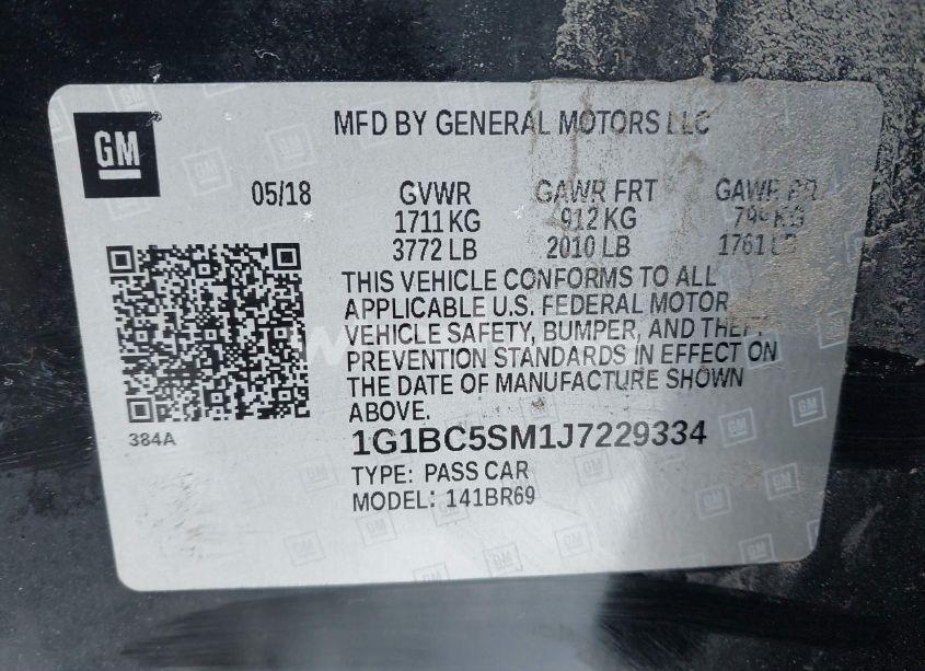 Photo 9 of 2018 Chevrolet Cruze LS AUTO (VIN 1G1BC5SM1J7229334)