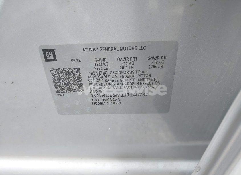 Photo 9 of 2018 Chevrolet Cruze LS AUTO (VIN 1G1BC5SM1J7240737)