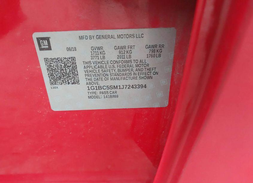 Photo 9 of 2018 Chevrolet Cruze LS AUTO (VIN 1G1BC5SM1J7243394)