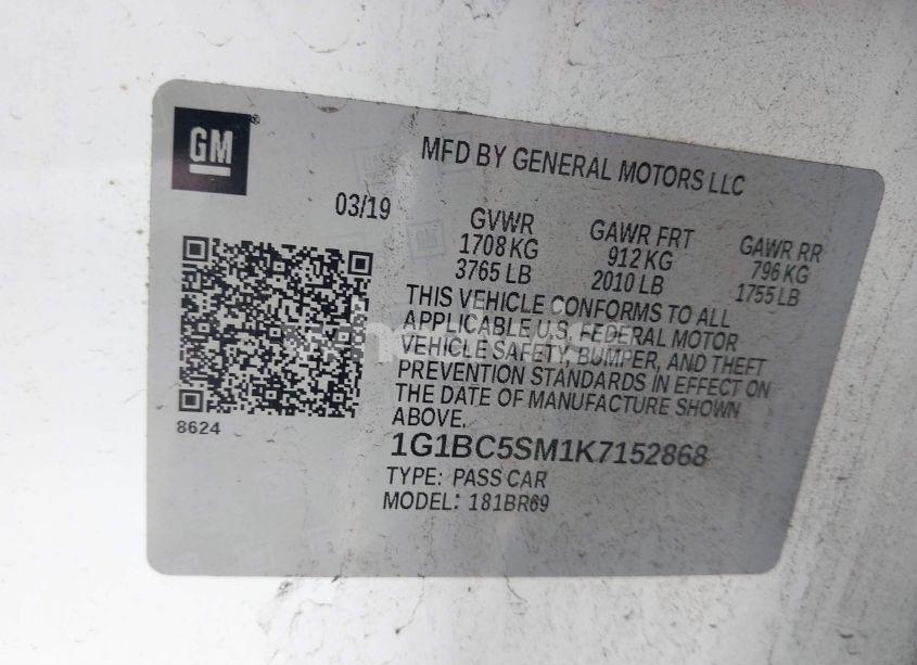 Photo 9 of 2019 Chevrolet Cruze LS (VIN 1G1BC5SM1K7152868)