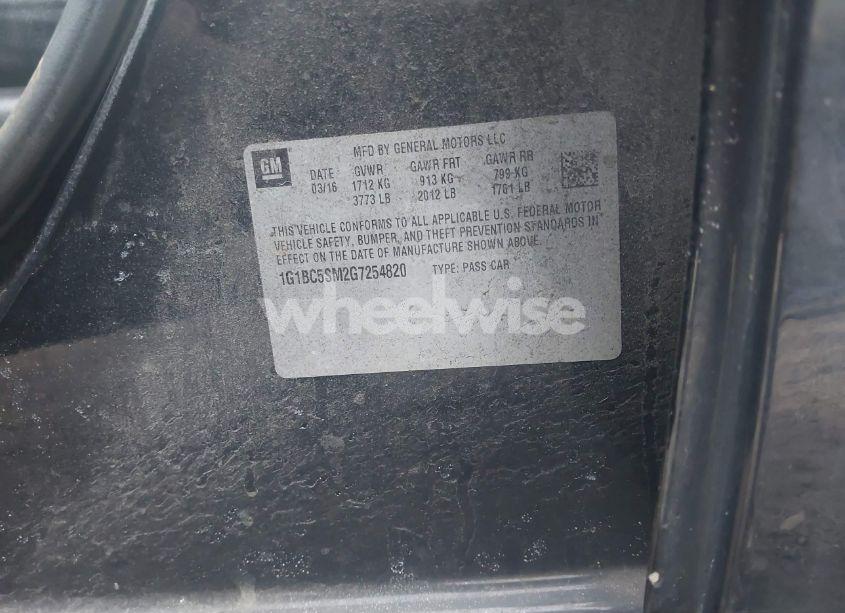 Photo 9 of 2016 Chevrolet Cruze LS AUTO (VIN 1G1BC5SM2G7254820)