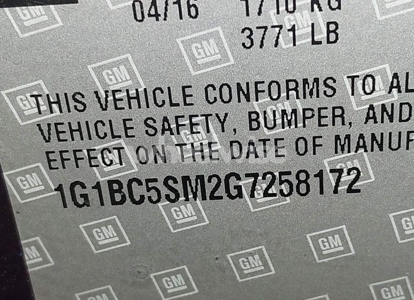 Photo 9 of 2016 Chevrolet Cruze LS AUTO (VIN 1G1BC5SM2G7258172)