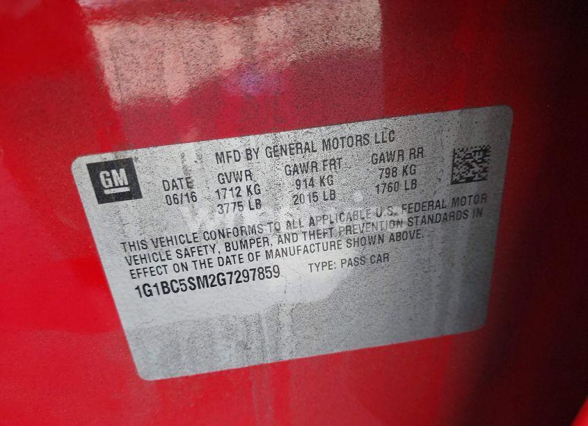 Photo 9 of 2016 Chevrolet Cruze LS AUTO (VIN 1G1BC5SM2G7297859)