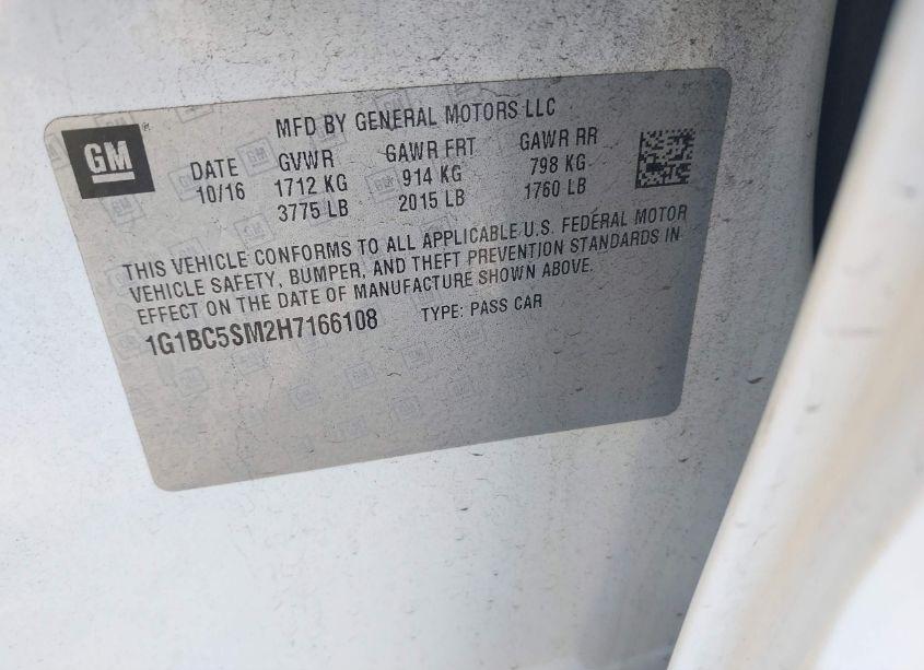 Photo 9 of 2017 Chevrolet Cruze LS AUTO (VIN 1G1BC5SM2H7166108)