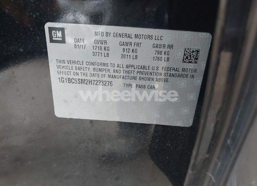 Photo 9 of 2017 Chevrolet Cruze LS AUTO (VIN 1G1BC5SM2H7223276)