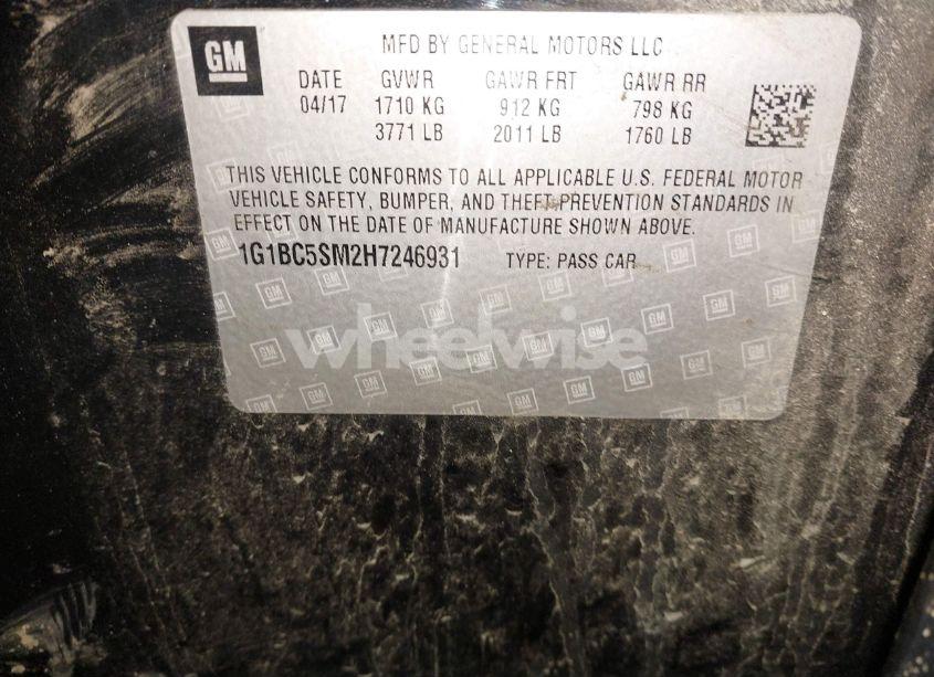 Photo 9 of 2017 Chevrolet Cruze LS AUTO (VIN 1G1BC5SM2H7246931)