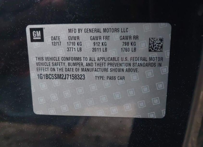 Photo 9 of 2018 Chevrolet Cruze LS AUTO (VIN 1G1BC5SM2J7158323)