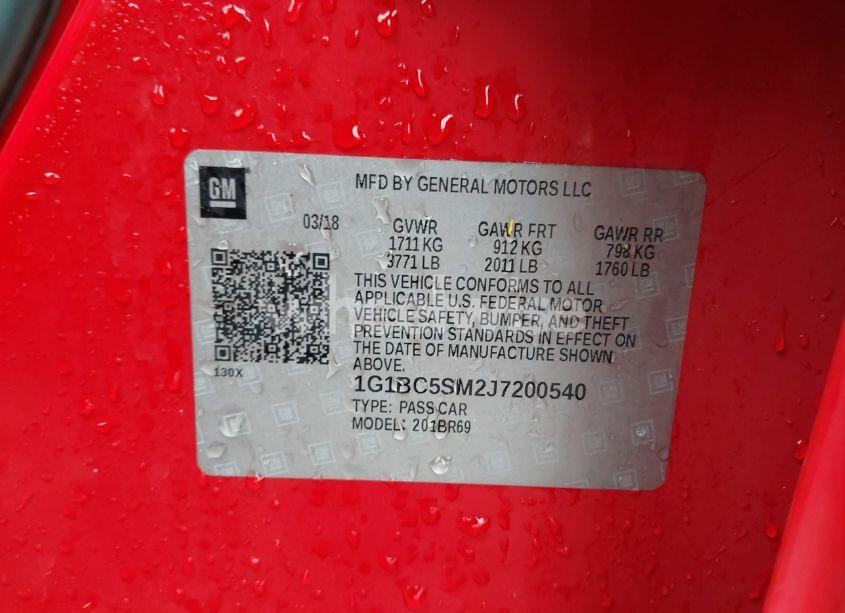 Photo 9 of 2018 Chevrolet Cruze LS AUTO (VIN 1G1BC5SM2J7200540)