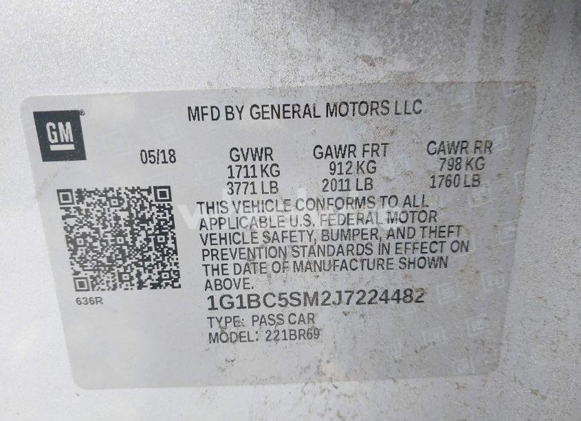 Photo 9 of 2018 Chevrolet Cruze LS AUTO (VIN 1G1BC5SM2J7224482)