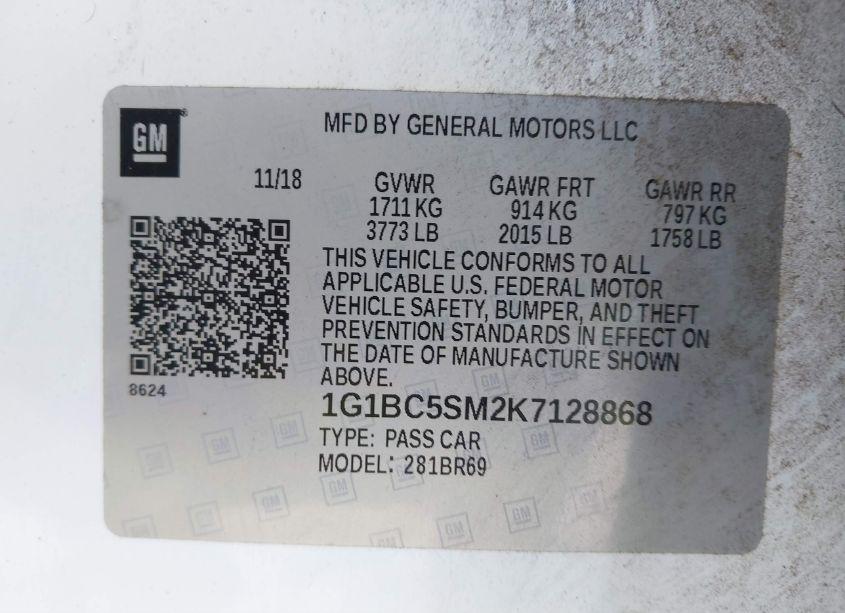 Photo 9 of 2019 Chevrolet Cruze LS (VIN 1G1BC5SM2K7128868)