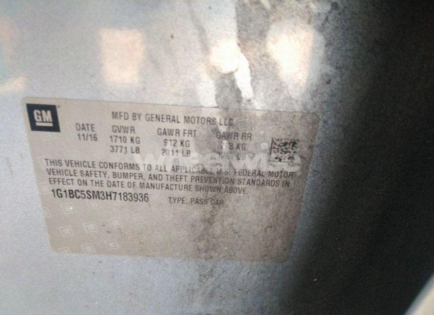 Photo 9 of 2017 Chevrolet Cruze LS AUTO (VIN 1G1BC5SM3H7183936)
