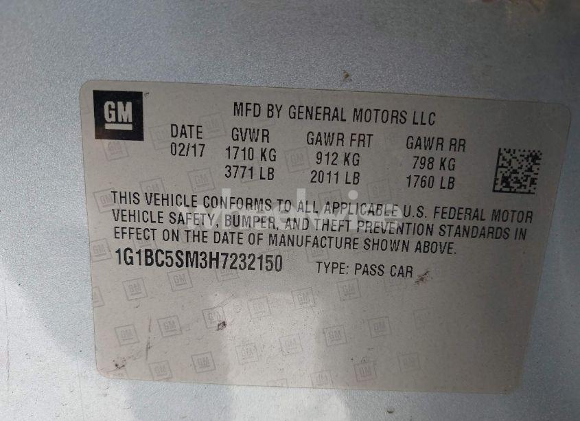 Photo 9 of 2017 Chevrolet Cruze LS AUTO (VIN 1G1BC5SM3H7232150)