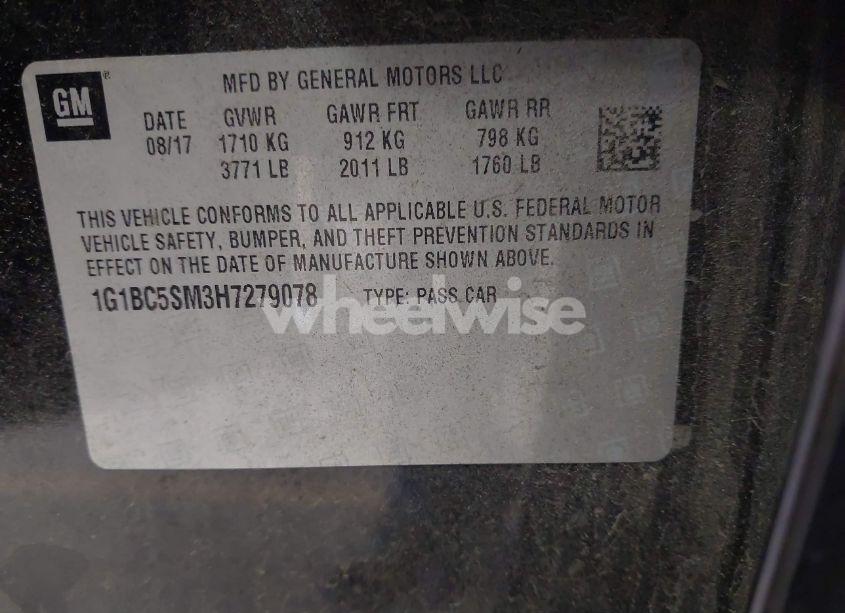 Photo 9 of 2017 Chevrolet Cruze LS AUTO (VIN 1G1BC5SM3H7279078)