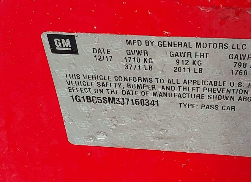 Photo 9 of 2018 Chevrolet Cruze LS AUTO (VIN 1G1BC5SM3J7160341)