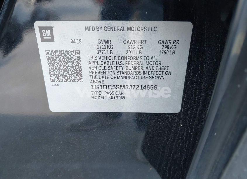 Photo 9 of 2018 Chevrolet Cruze LS AUTO (VIN 1G1BC5SM3J7214656)