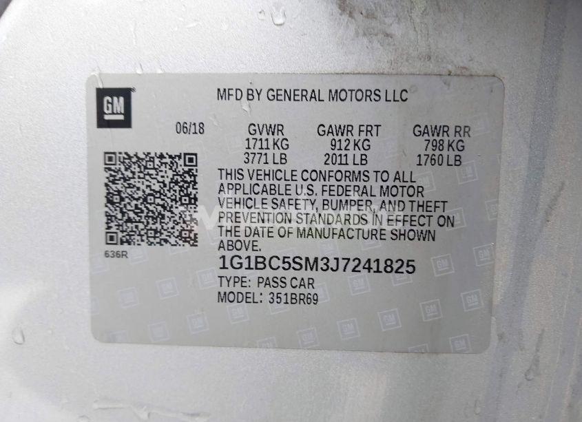 Photo 9 of 2018 Chevrolet Cruze LS AUTO (VIN 1G1BC5SM3J7241825)