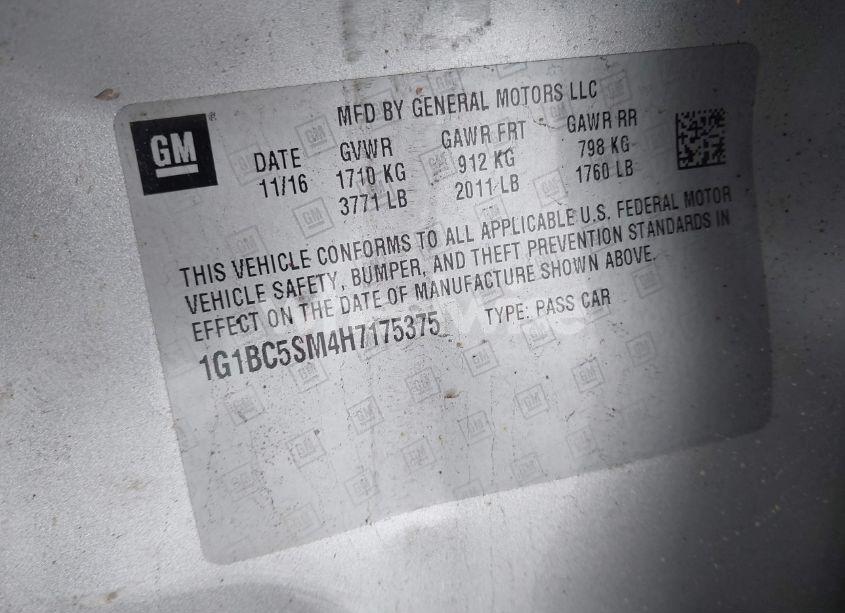 Photo 9 of 2017 Chevrolet Cruze LS AUTO (VIN 1G1BC5SM4H7175375)