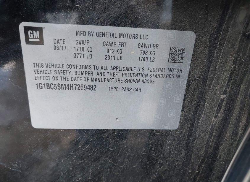 Photo 9 of 2017 Chevrolet Cruze LS AUTO (VIN 1G1BC5SM4H7269482)