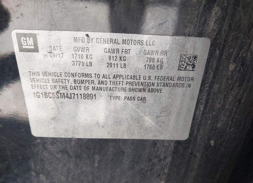 Photo 9 of 2018 Chevrolet Cruze LS AUTO (VIN 1G1BC5SM4J7118891)