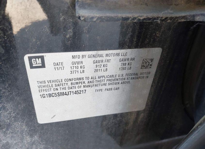 Photo 9 of 2018 Chevrolet Cruze LS AUTO (VIN 1G1BC5SM4J7145217)