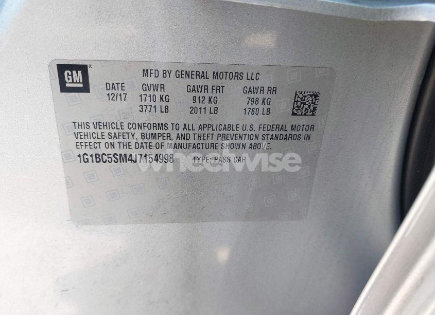 Photo 9 of 2018 Chevrolet Cruze LS AUTO (VIN 1G1BC5SM4J7154998)