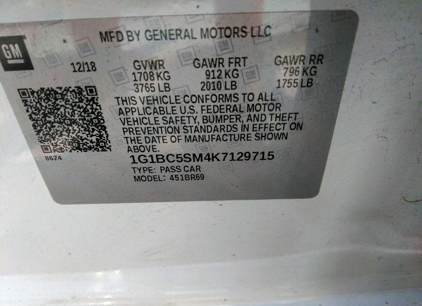 Photo 9 of 2019 Chevrolet Cruze LS (VIN 1G1BC5SM4K7129715)