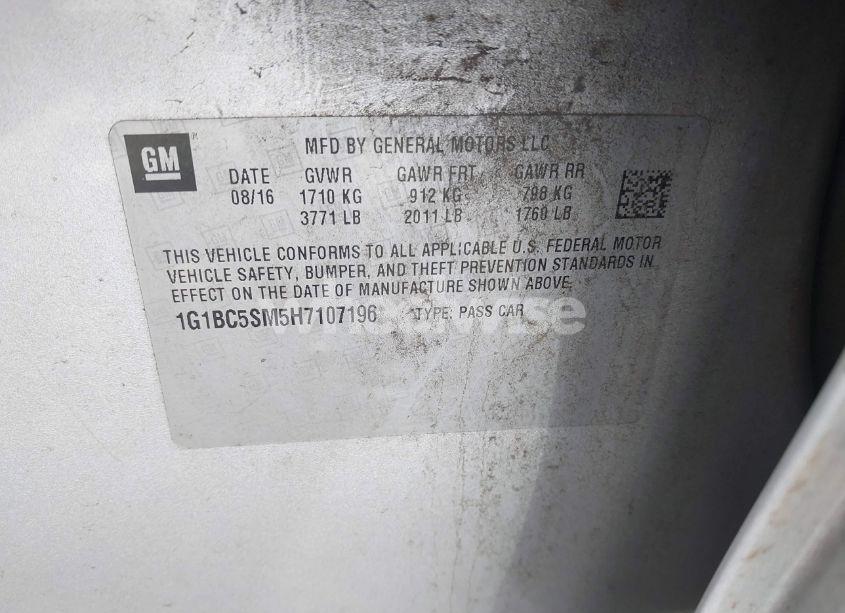 Photo 9 of 2017 Chevrolet Cruze LS AUTO (VIN 1G1BC5SM5H7107196)