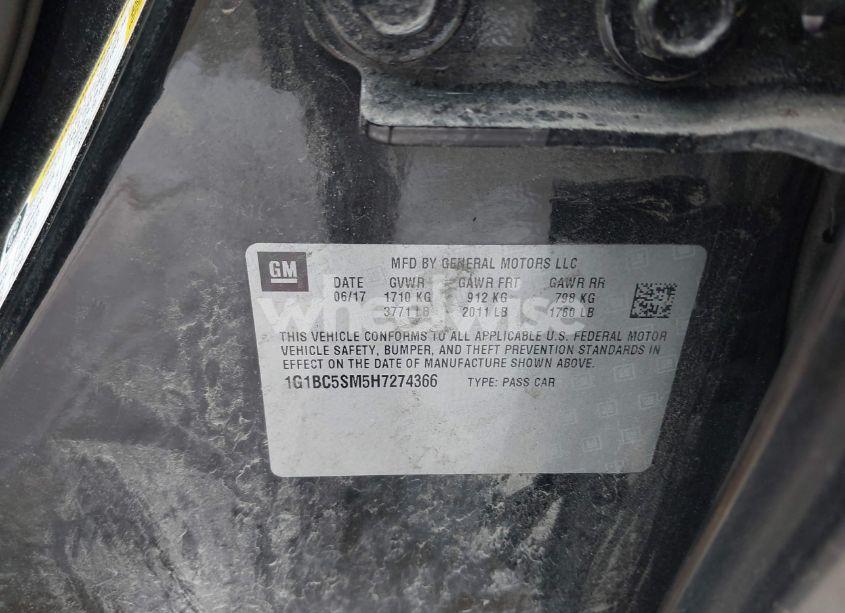 Photo 9 of 2017 Chevrolet Cruze LS AUTO (VIN 1G1BC5SM5H7274366)