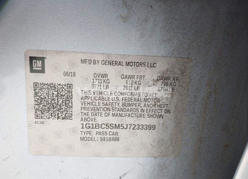 Photo 9 of 2018 Chevrolet Cruze LS AUTO (VIN 1G1BC5SM5J7233399)