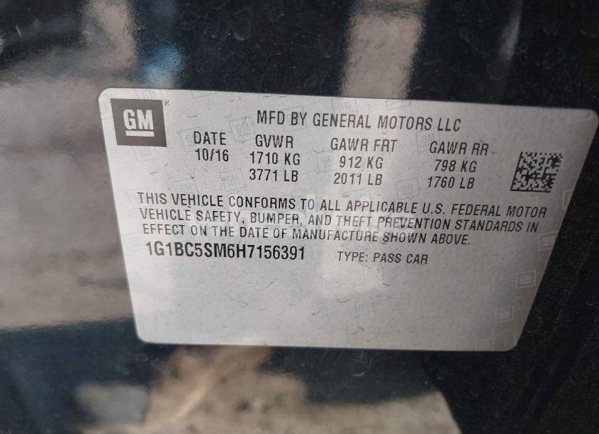 Photo 9 of 2017 Chevrolet Cruze LS AUTO (VIN 1G1BC5SM6H7156391)