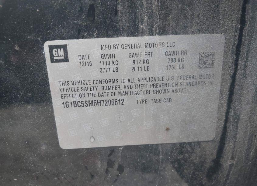 Photo 9 of 2017 Chevrolet Cruze LS AUTO (VIN 1G1BC5SM6H7206612)