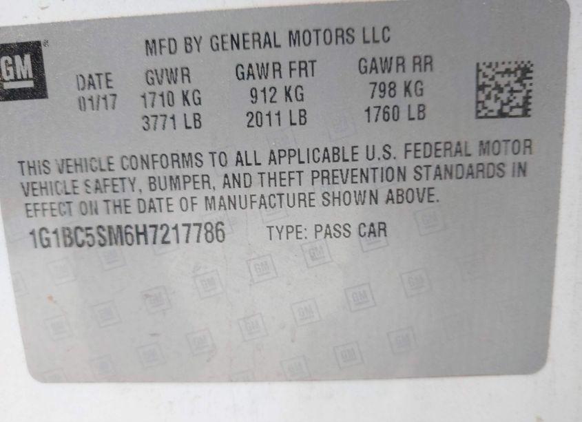 Photo 9 of 2017 Chevrolet Cruze LS AUTO (VIN 1G1BC5SM6H7217786)