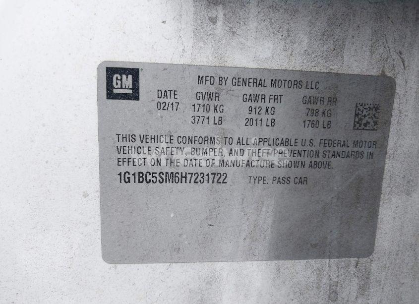 Photo 9 of 2017 Chevrolet Cruze LS AUTO (VIN 1G1BC5SM6H7231722)