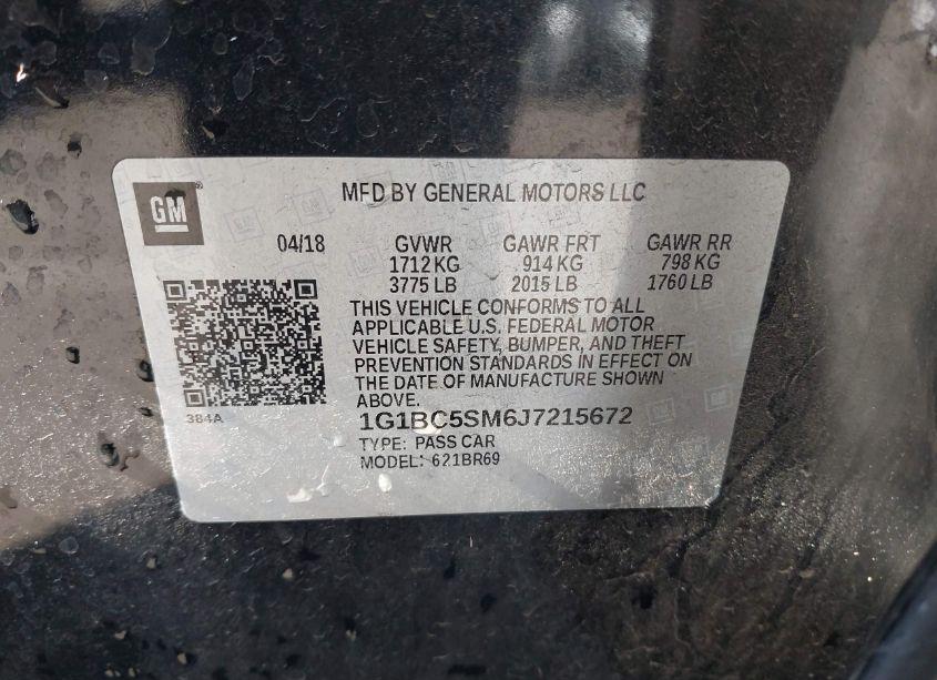 Photo 9 of 2018 Chevrolet Cruze LS AUTO (VIN 1G1BC5SM6J7215672)