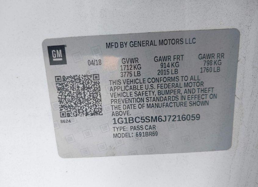 Photo 9 of 2018 Chevrolet Cruze LS AUTO (VIN 1G1BC5SM6J7216059)