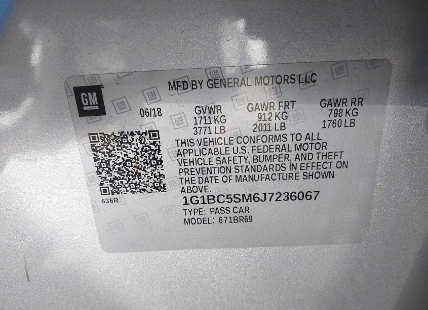 Photo 9 of 2018 Chevrolet Cruze LS AUTO (VIN 1G1BC5SM6J7236067)