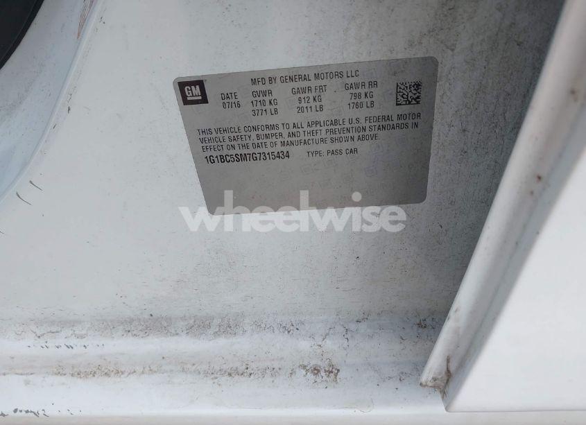 Photo 9 of 2016 Chevrolet Cruze LS AUTO (VIN 1G1BC5SM7G7315434)