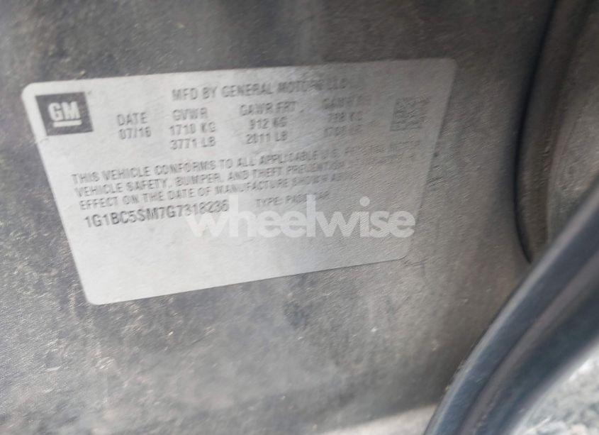 Photo 9 of 2016 Chevrolet Cruze LS AUTO (VIN 1G1BC5SM7G7318236)